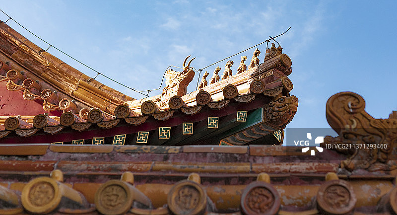 故宫屋檐-五脊六兽图片素材