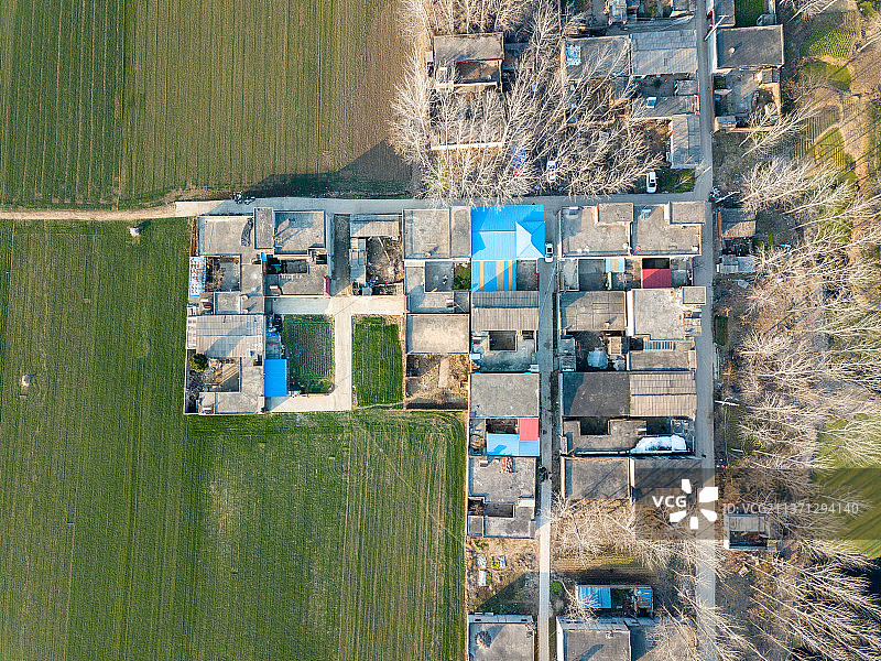 河南省漯河市临颍县农村冬天户外风光航拍图片素材