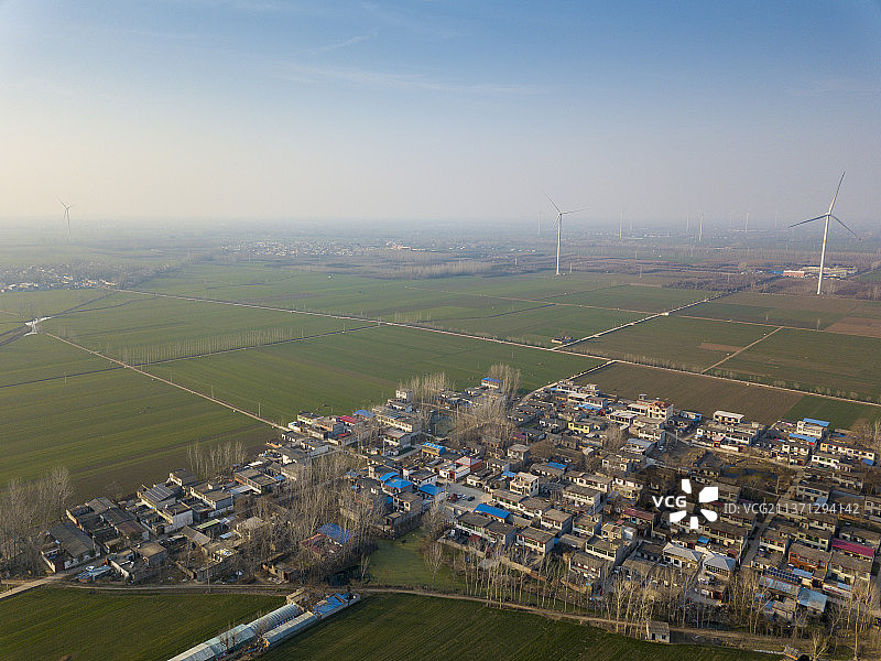 河南省漯河市临颍县农村冬天户外风光航拍图片素材