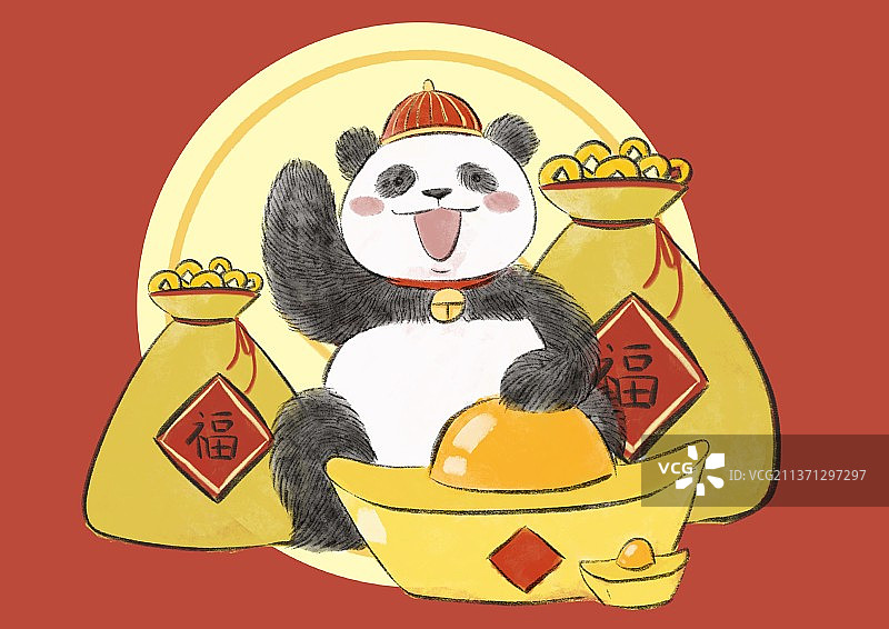 招财熊猫图片素材
