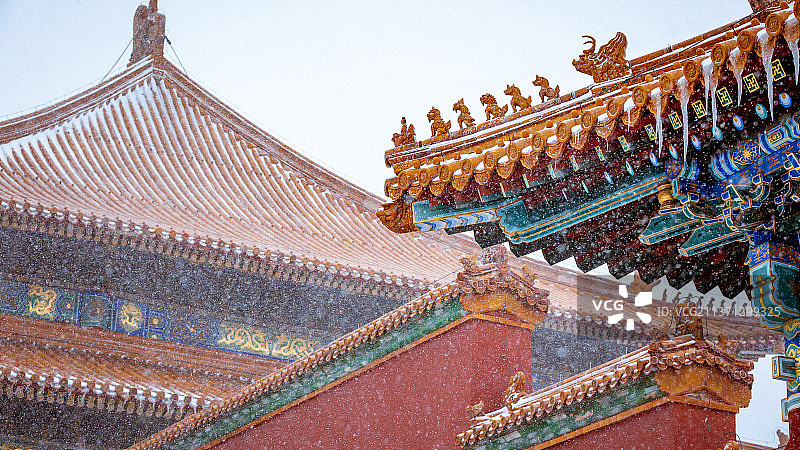 故宫冬日雪景图片素材