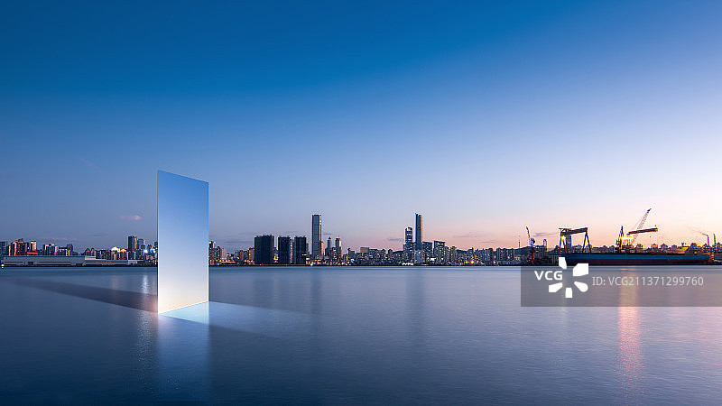 大连城市天际线图片素材