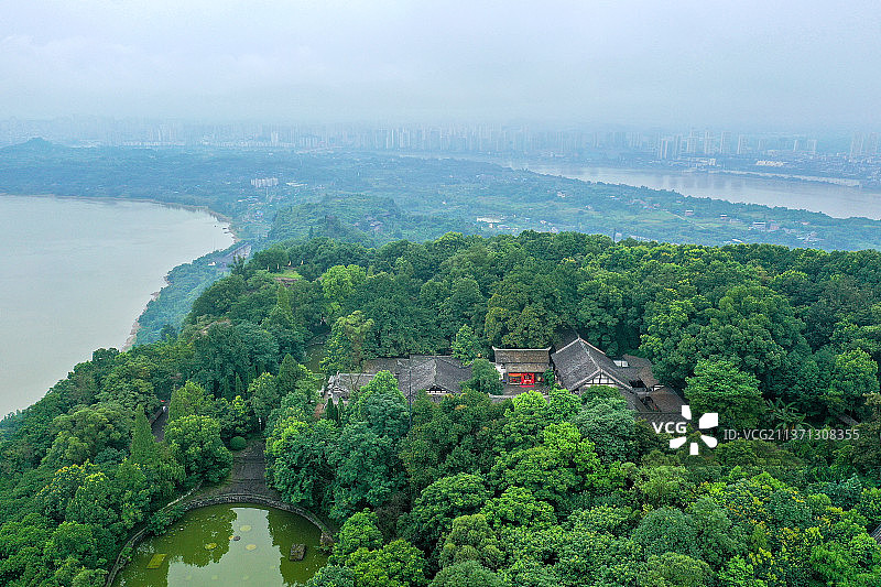 嘉陵江畔钓鱼城+重庆市合川区钓鱼城景区图片素材
