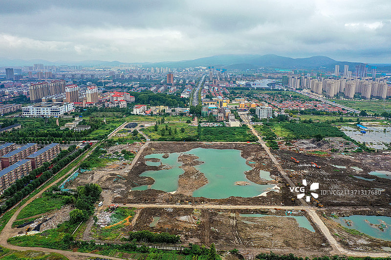 老煤矿拆除+江苏省徐州市贾汪区韩桥煤矿图片素材