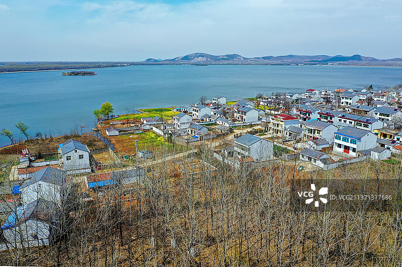 美丽湖滨+江苏省徐州市铜山区伊庄镇马集村吕梁湖风景区图片素材