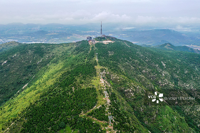 彭城第一高峰+江苏省徐州市贾汪区大洞山景区图片素材