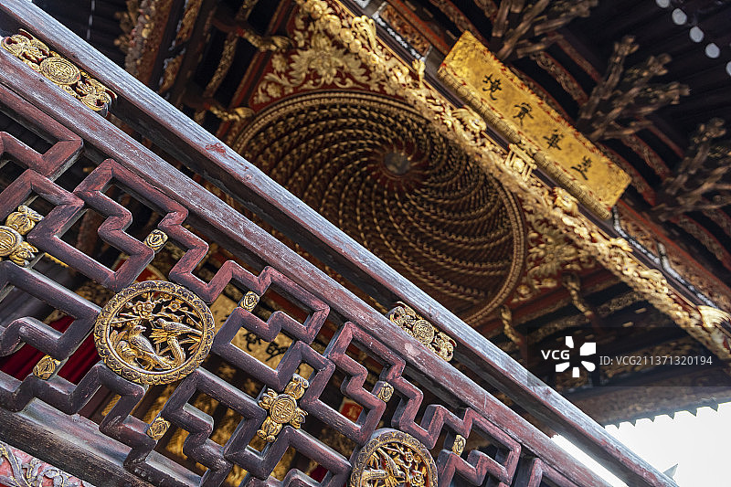 宁波天一阁秦氏支祠戏台图片素材