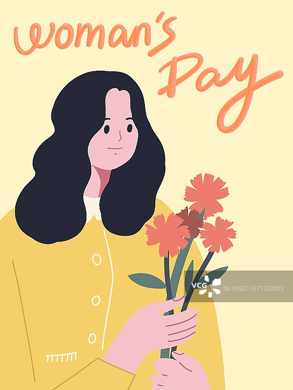 女生节妇女节鲜花节日插画图片素材