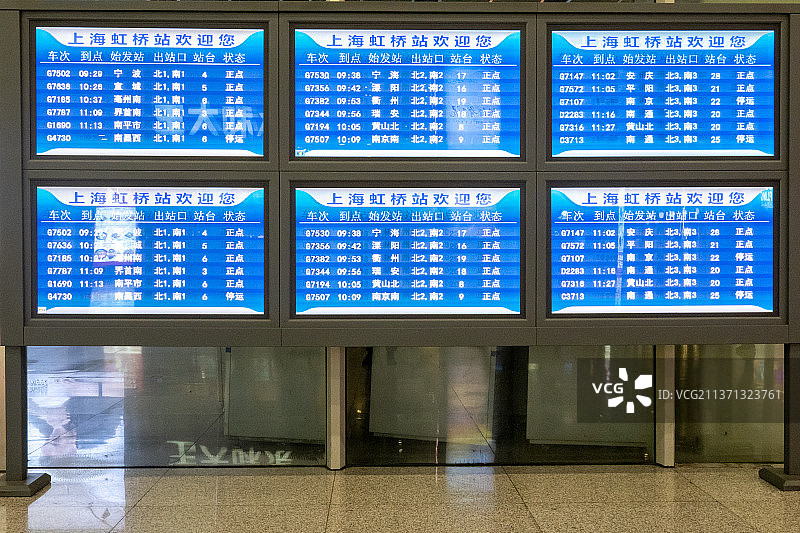 上海高铁站信息显示屏图片素材