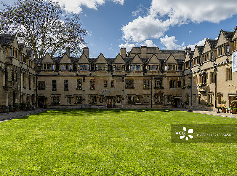 英国英格兰牛津，牛津大学校园图片素材
