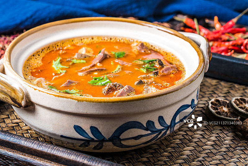 中国甘肃兰州美食羊杂汤图片素材