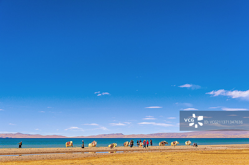 中国西藏拉萨圣湖纳木错图片素材