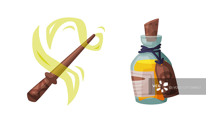 魔杖和药水瓶巫术图片素材