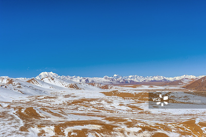 中国西藏日喀则318国道珠峰段风光图片素材