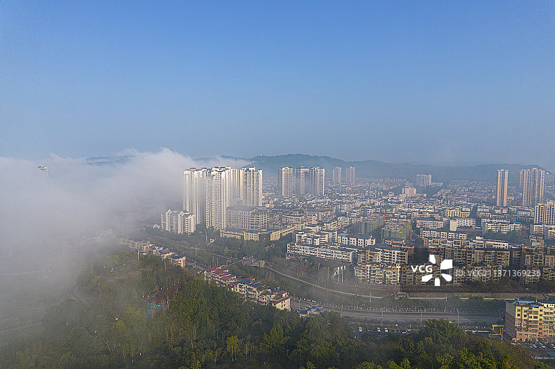 重庆市大足区城区云海美景图片素材