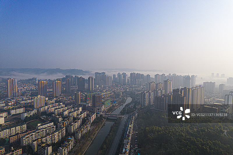 重庆市大足区城区云海美景图片素材