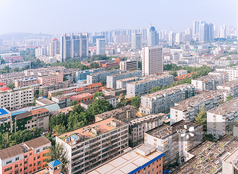 山东省济南市市中区老商埠景区天桥区城市建筑航拍视角图片素材