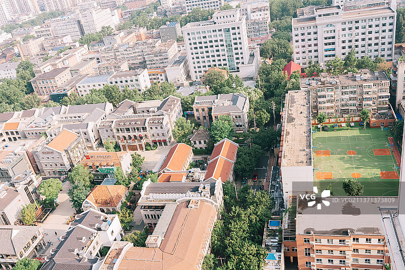 山东省济南市市中区老商埠景区天桥区城市建筑航拍视角图片素材