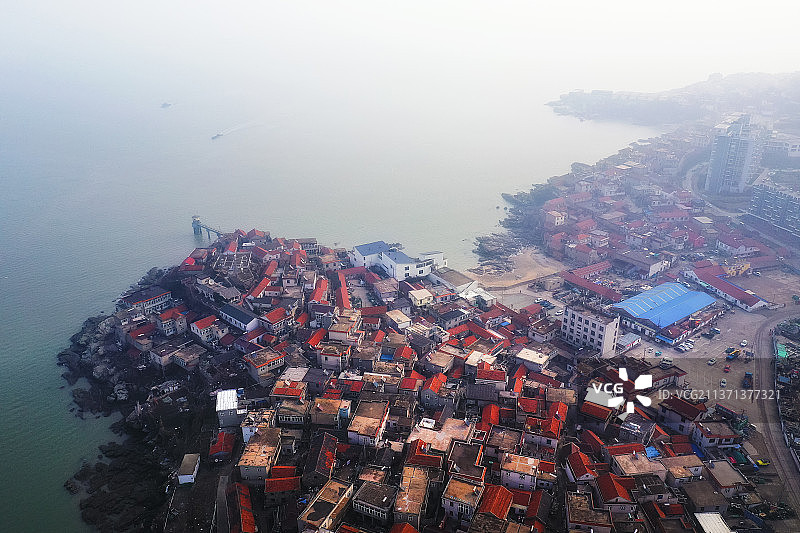 俯瞰西连岛+江苏省连云港市连云区西连岛村图片素材
