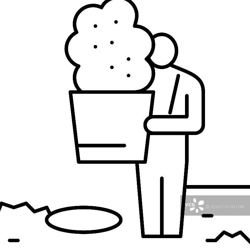 种植服务线性图标图片素材