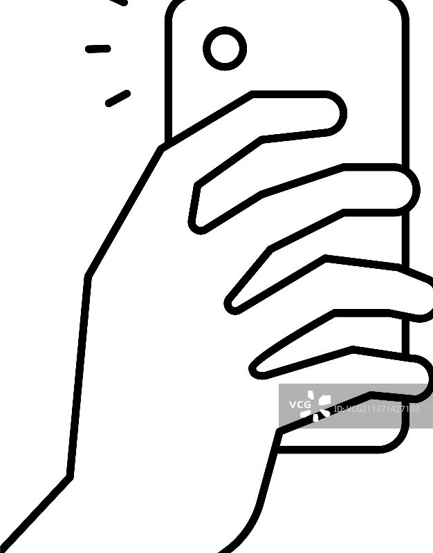 用智能手机相机拍照线条图标图片素材