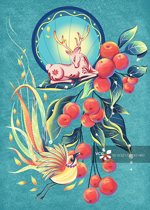 植物鸟类场景图片素材