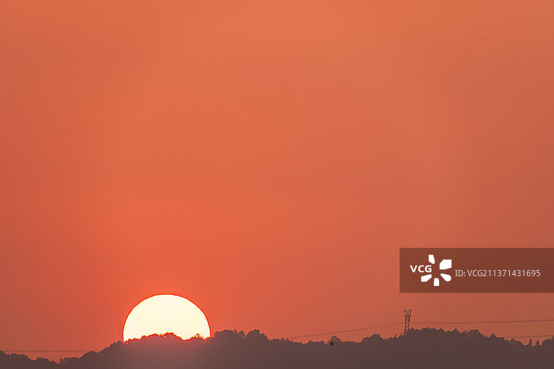 重庆照母山览星楼日落图片素材