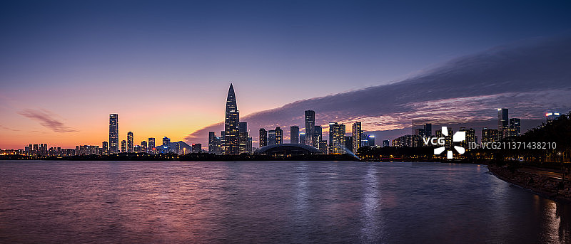 城市天际线日落夜景图片素材