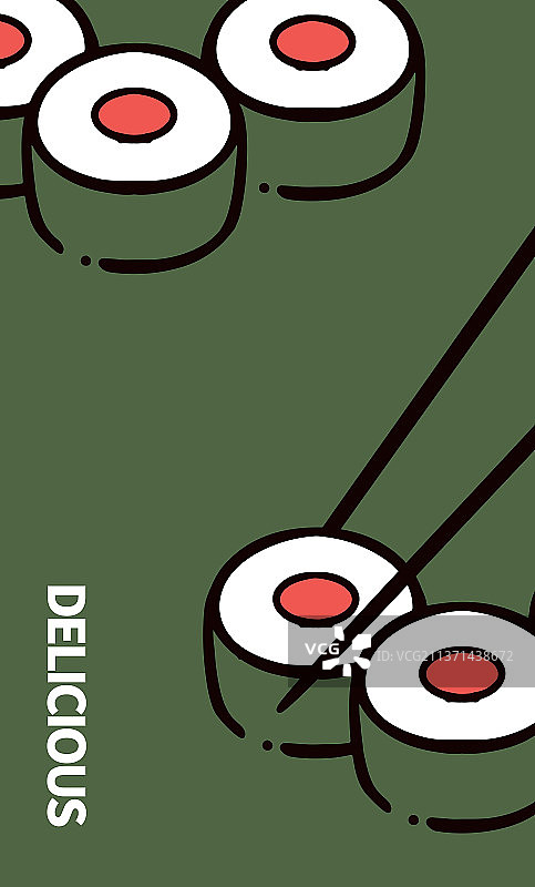 简约卡通寿司海报图片素材