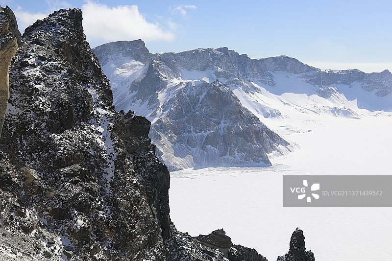 冬季长白山天池图片素材