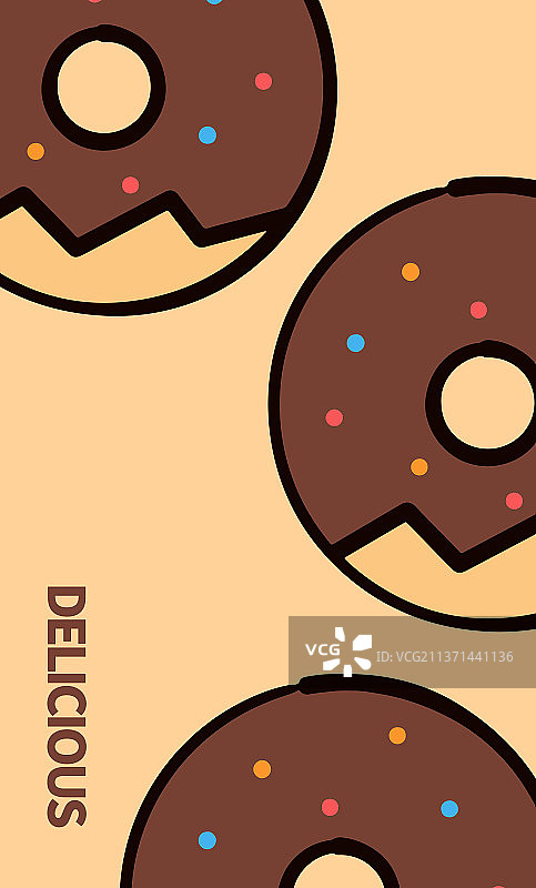卡通甜甜圈插画海报图片素材