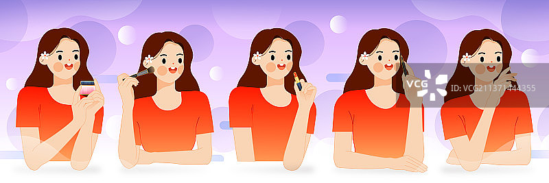 正在化妆的女生图片素材