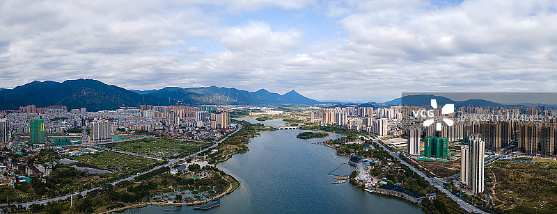 中国广东省清远市飞来湖湿地公园航拍图片素材