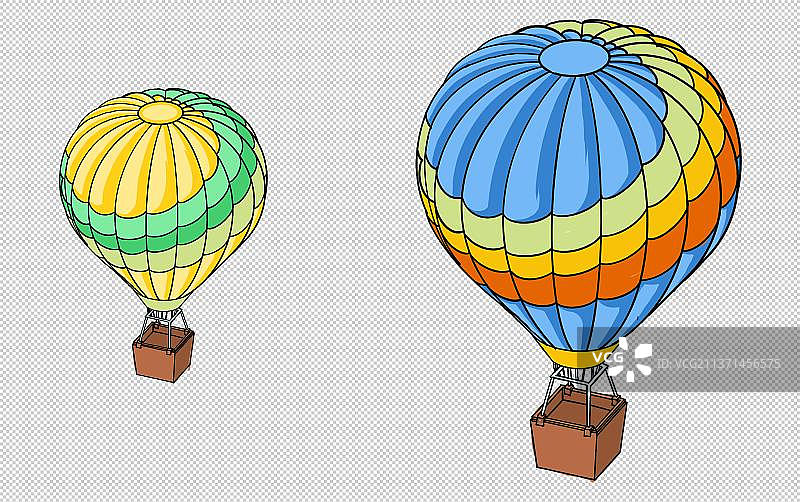 飘在空中的氢气球手绘插画图片素材