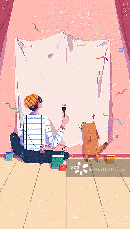 墙壁绘画海报插画模板图片素材