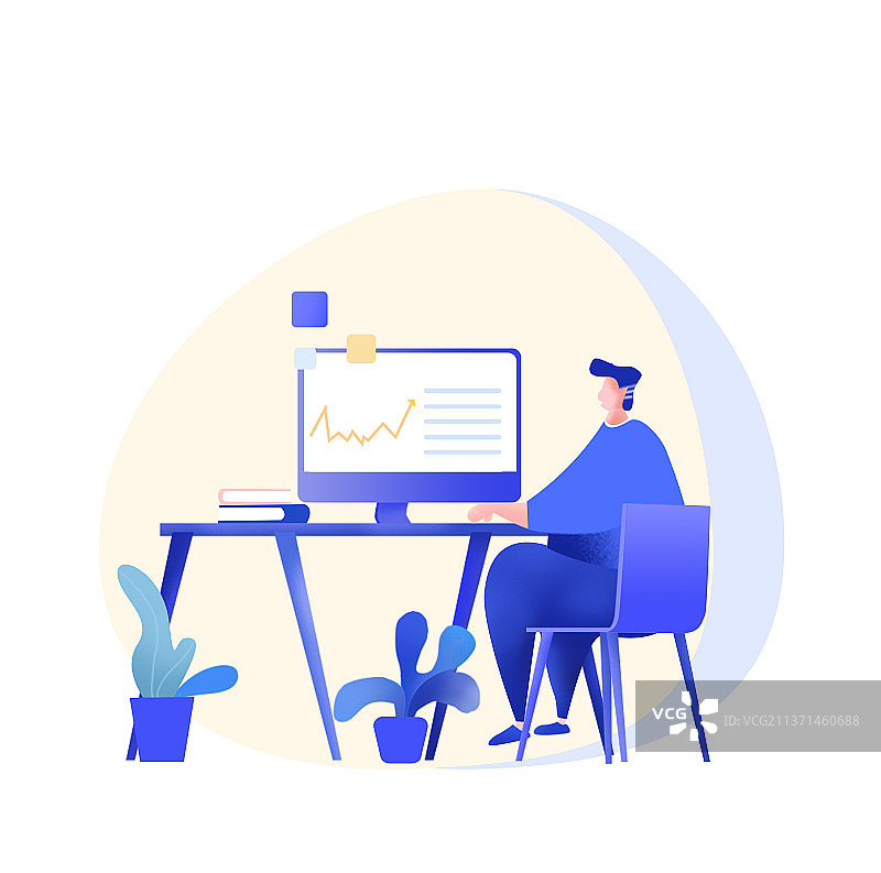 一款办公插画图片素材