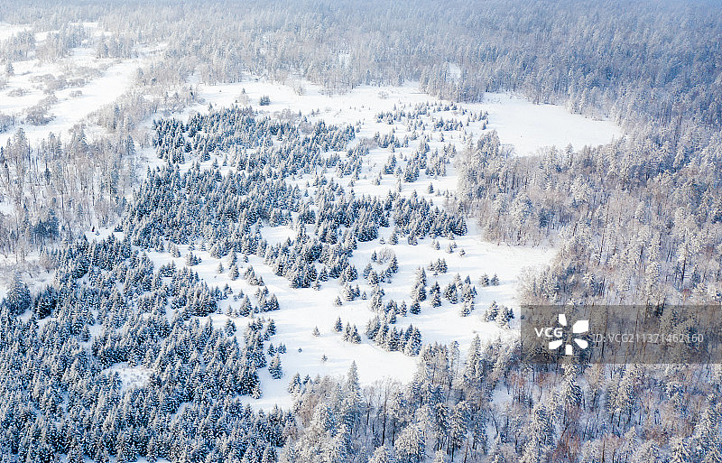 长白山雪岭白色的世界大雪覆盖雾凇图片素材