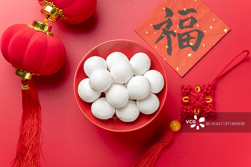 元宵节元宵汤圆特写喜庆海报中国风图片素材