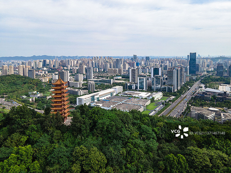 重庆两江新区照母山揽星塔图片素材