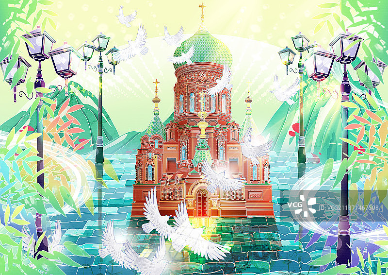 索菲亚教堂图片素材