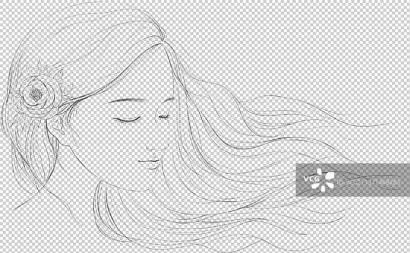 女性线稿图片素材