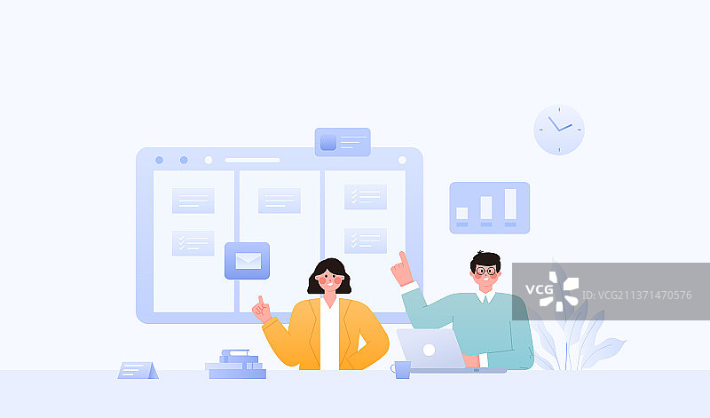 办公室职员合作图片素材