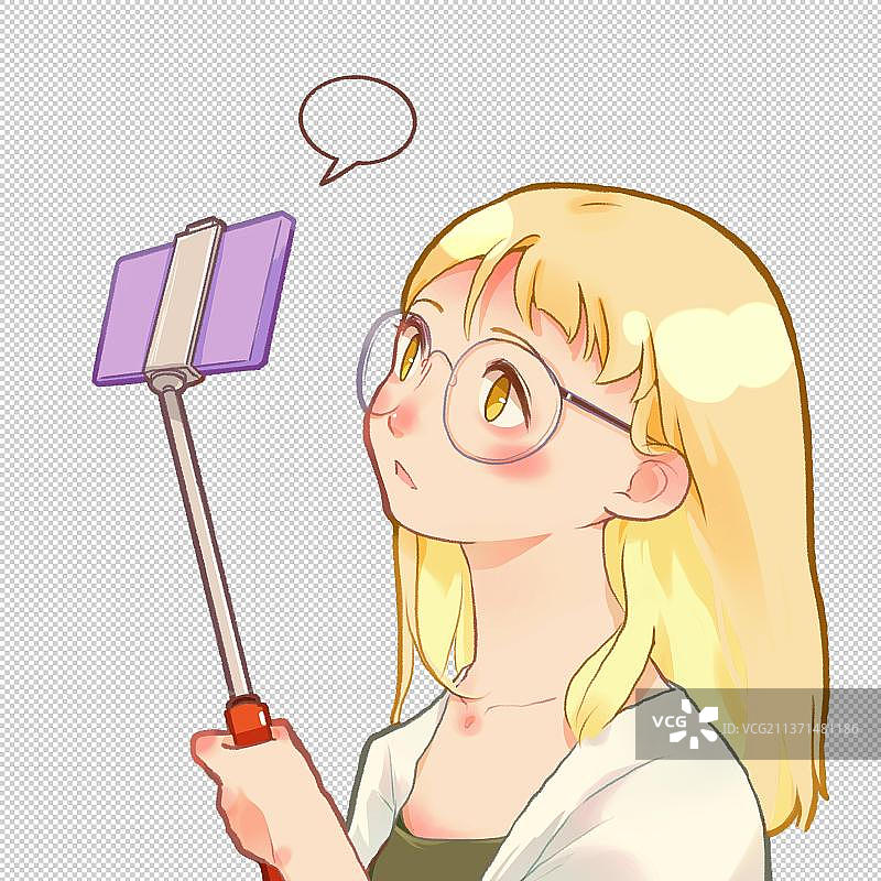 女生自拍直播图片素材