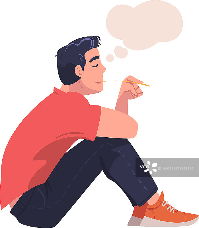 男人做梦，想象和幻想图片素材