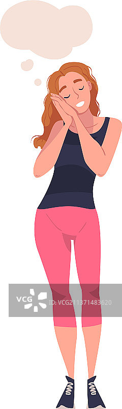 站立的女人在做白日梦图片素材