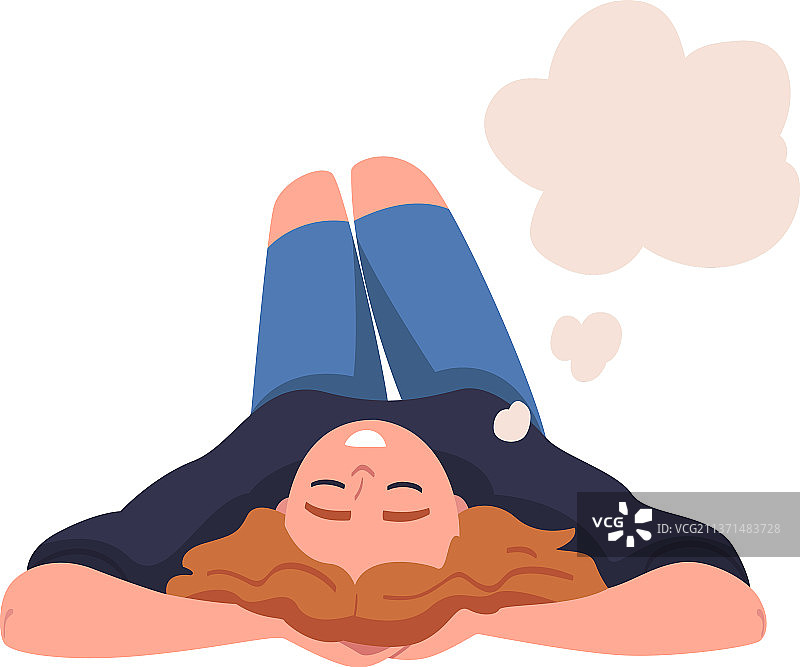 躺着的女人做白日梦图片素材