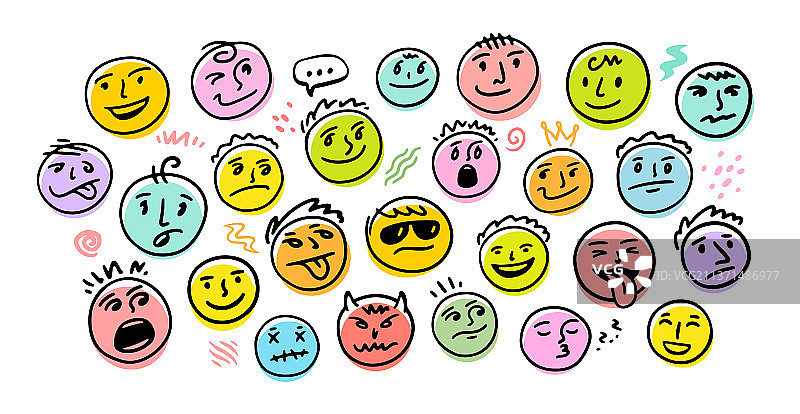 快乐表情符号套装图片素材