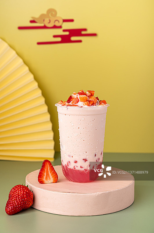 草莓奶昔图片素材