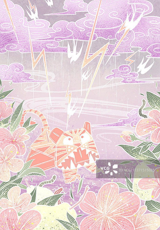 惊蛰-二十四节气系列插画 无文字版图片素材