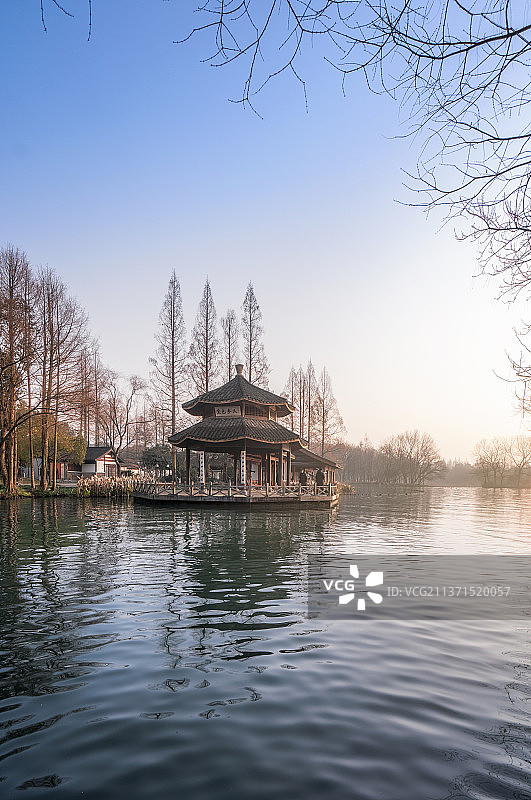 杭州西湖清晨图片素材